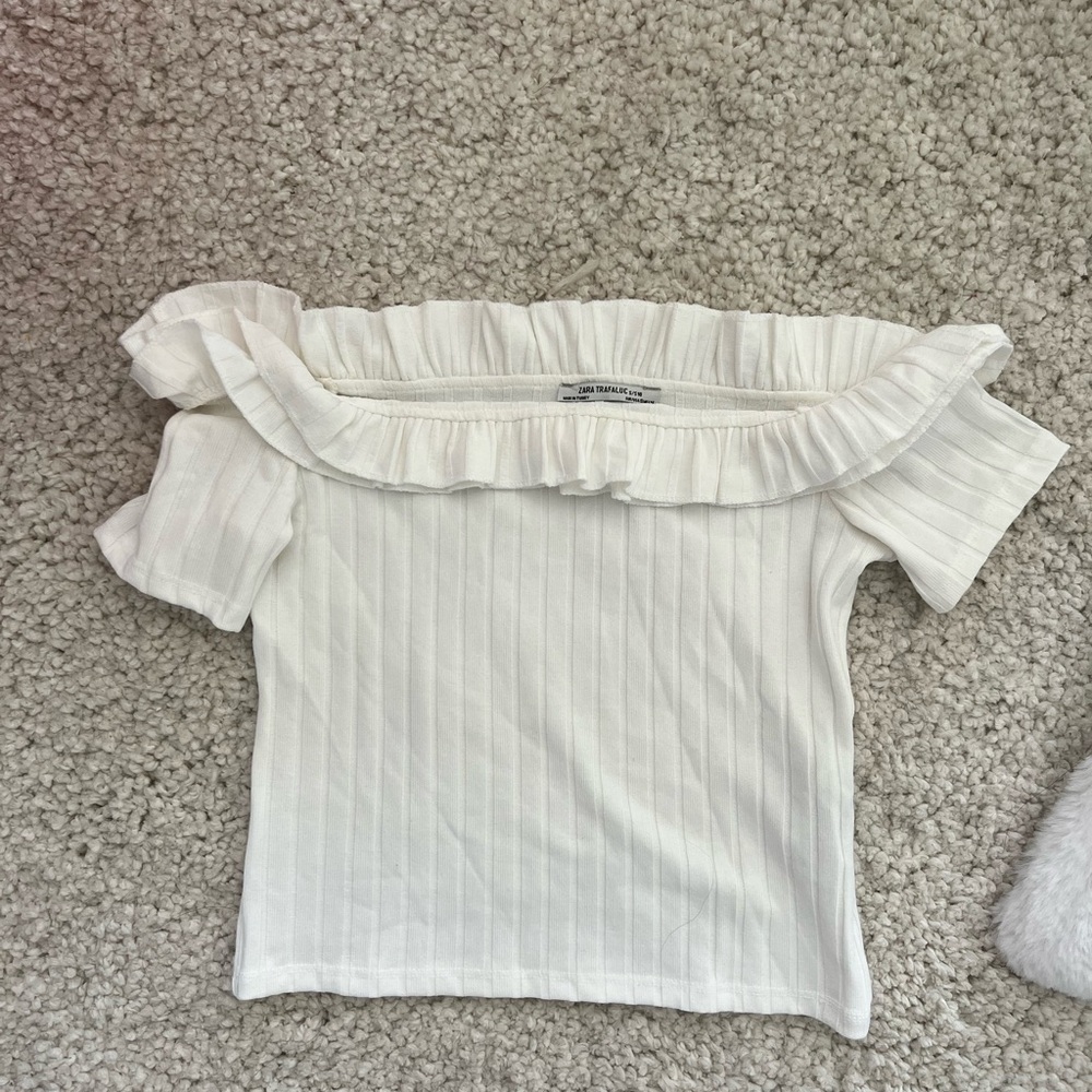 zara off the shoulder ruffle top
